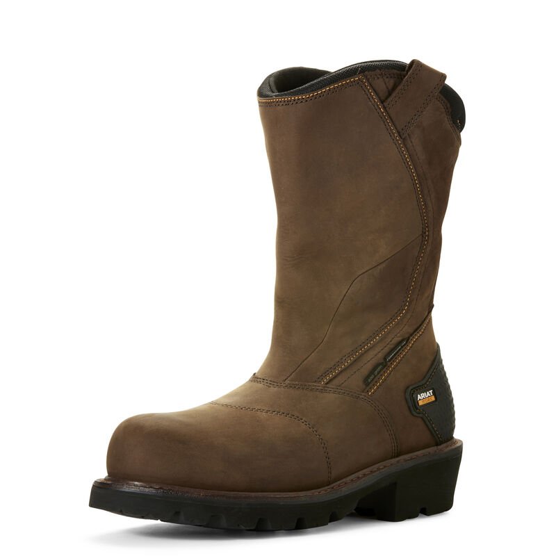 Ariat Powerline 400g Waterproof 400g Composite Toe - Miesten TummanRuskea Työsaappaat ( KSMGNZ-093 )